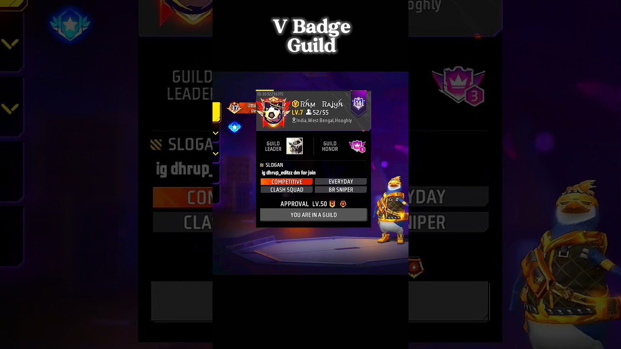 RAM RAJYA GUILD PLAYER SENT ME REQUEST 😱 II #garenafreefire #shorts #short #ramrajya  ##daddycalling