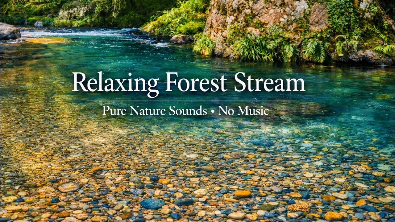 Relaxing Forest Stream 🌿 Pure Nature Sounds • No Music | Gentle Water Flow for Sleep & Relaxation