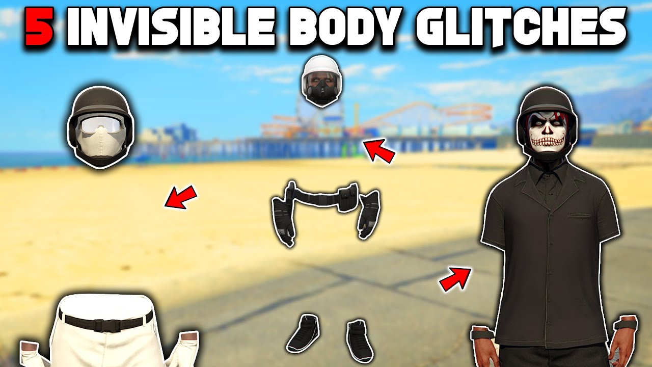 5 EASY INVISIBLE BODY PART GLITCHES IN GTA 5 ONLINE - GTA 5 Invisible Arms, Torso & Body!