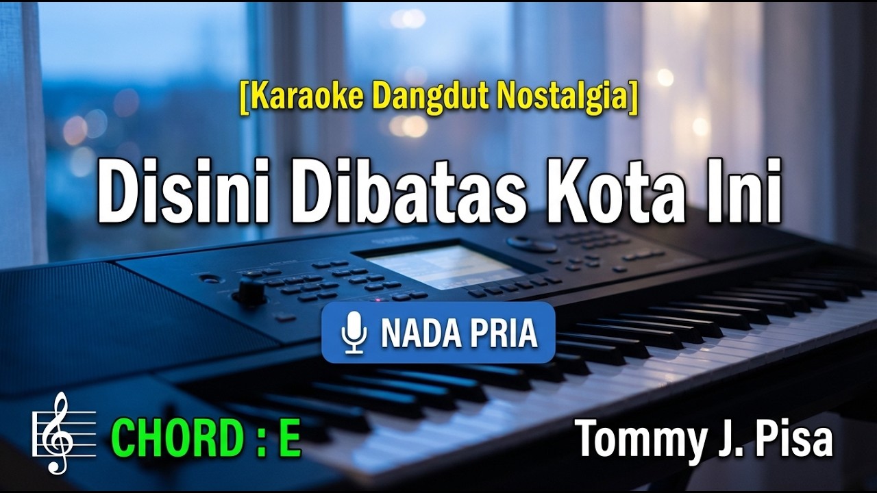 Di Sini Di Batas Kota Ini - Versi Dangdut Santai (Karaoke Nada Pria) | Tommy J Pisa