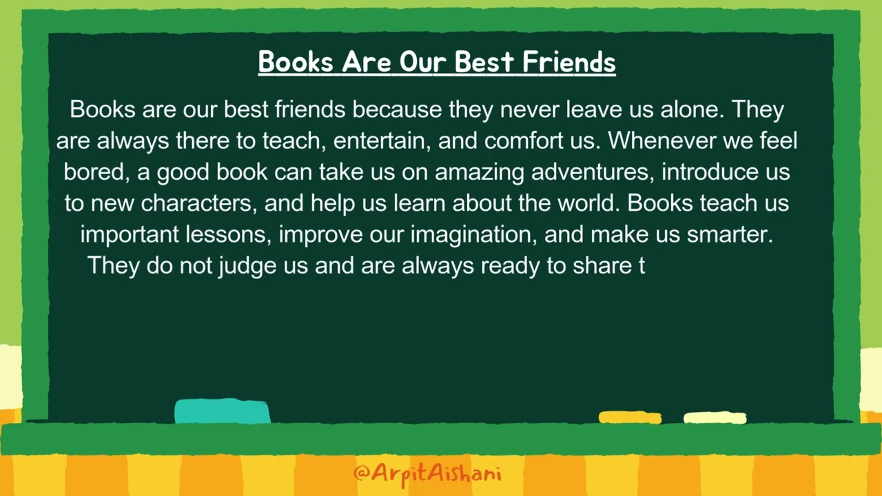 Books Are Our Best Friends. Paragraph writing for kids.