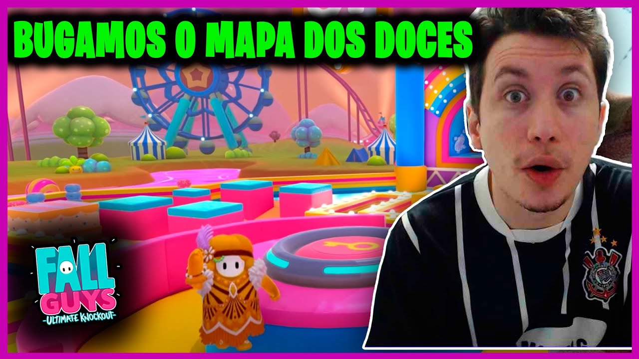 BUGAMOS O MAPA DOS DOCES LADR&Otilde;ES | FALL GUYS com tryhards do Brasil