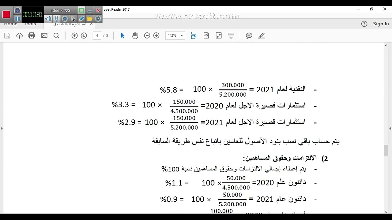 تحليل وتقيم الشركات - المستوي الرابع - تخصص المحاسبه والمراجعة -د وسام النجار