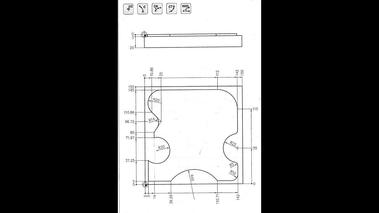 Aprender Heidenhain en español, Video 9, LBL, RND CR CC CT  (CNC, Control numerico)