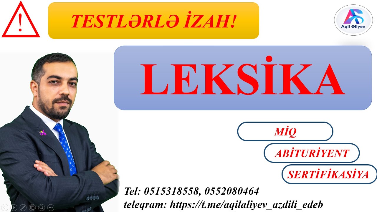 LEKSİKA - TESTLƏRLƏ İZAH!!! #miq #sertifikasiya #study #abituryent