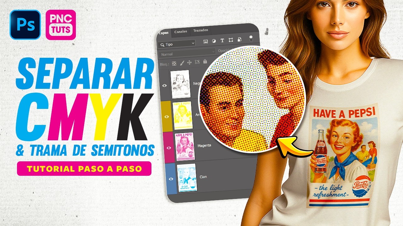 Separar Canales CMYK + Tramado de Semitonos Perfecto en Photoshop