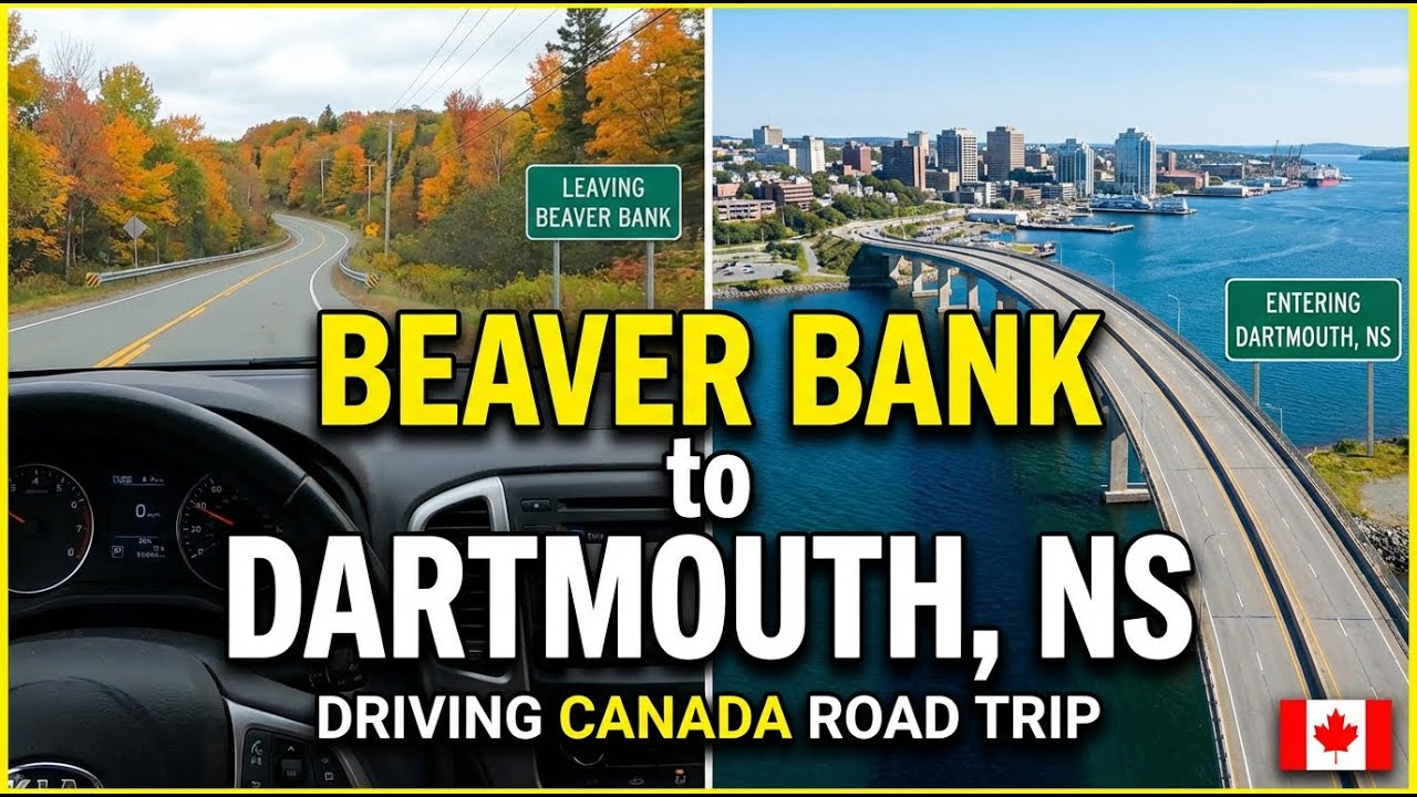 Driving from Beaver Bank to Dartmouth, Nova Scotia - Canada