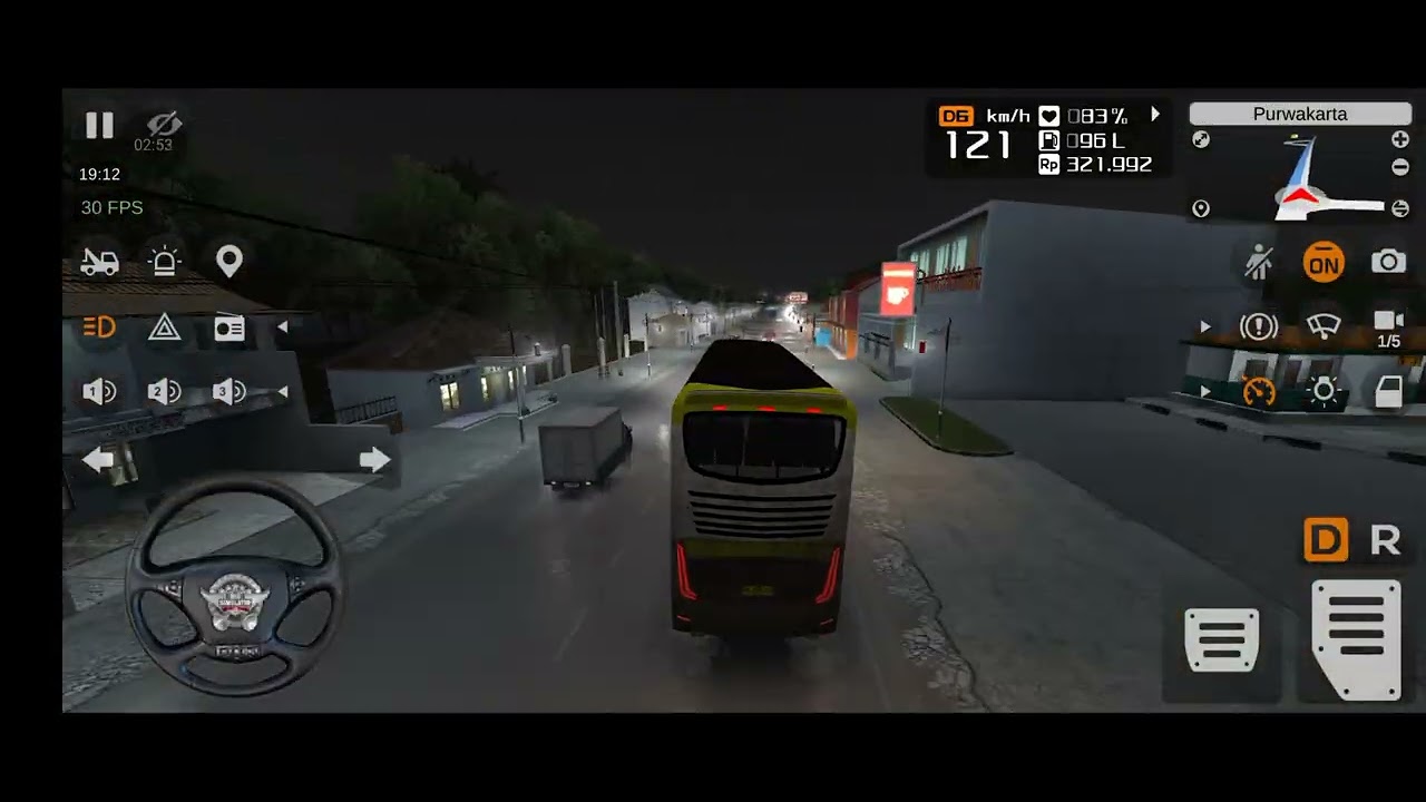 বৃষ্টির রাতে শান্ত মনে বাস চালানো... 🌧️ | BUSSID Gameplay