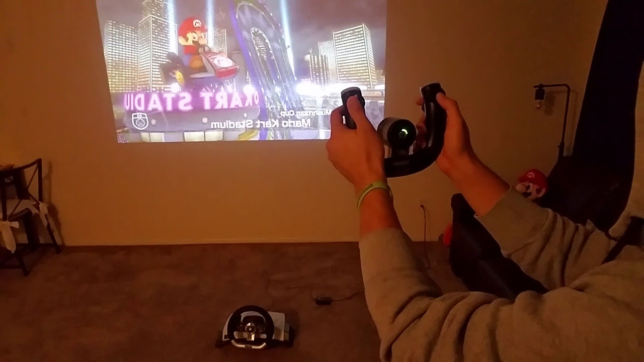 Mario Kart 8DX with Xbox 360 Wireless Steering Wheel