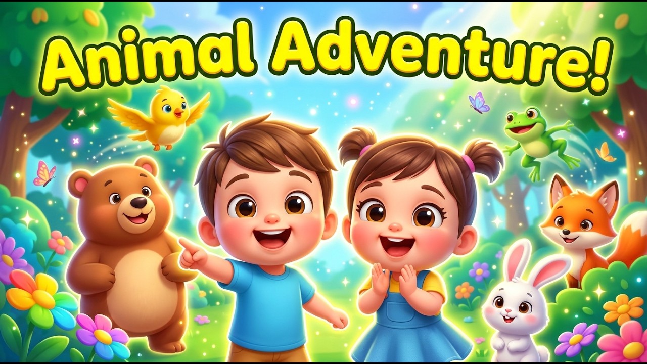 Animal Adventure Song for Kids 🌈🐻 | Fun Forest Animals Song | Toddler Learning Video