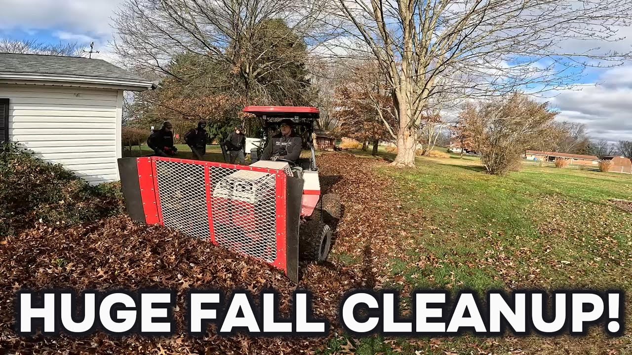 HUGE Fall Cleanup Made EASY With The Ventrac Leaf Plow