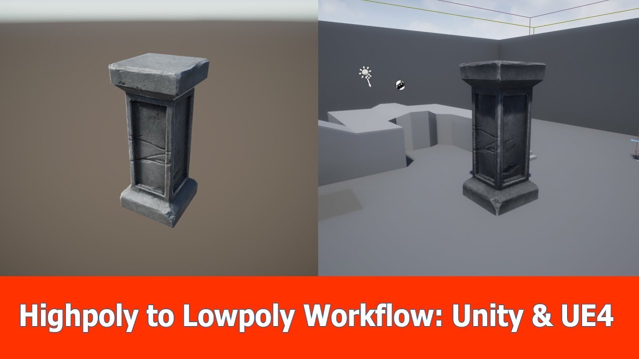 High poly to low poly workflow : Export to Unity & UE4 (7)