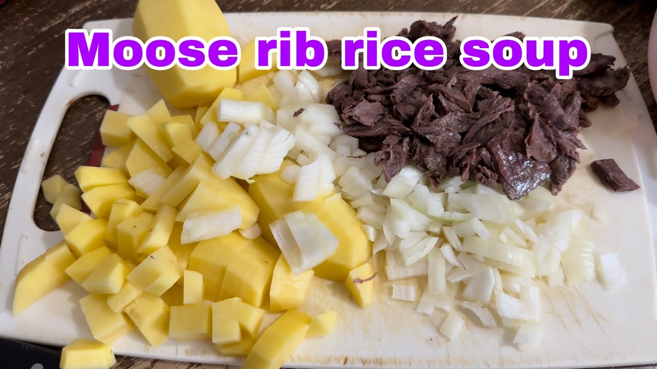 Moose rib rice soup