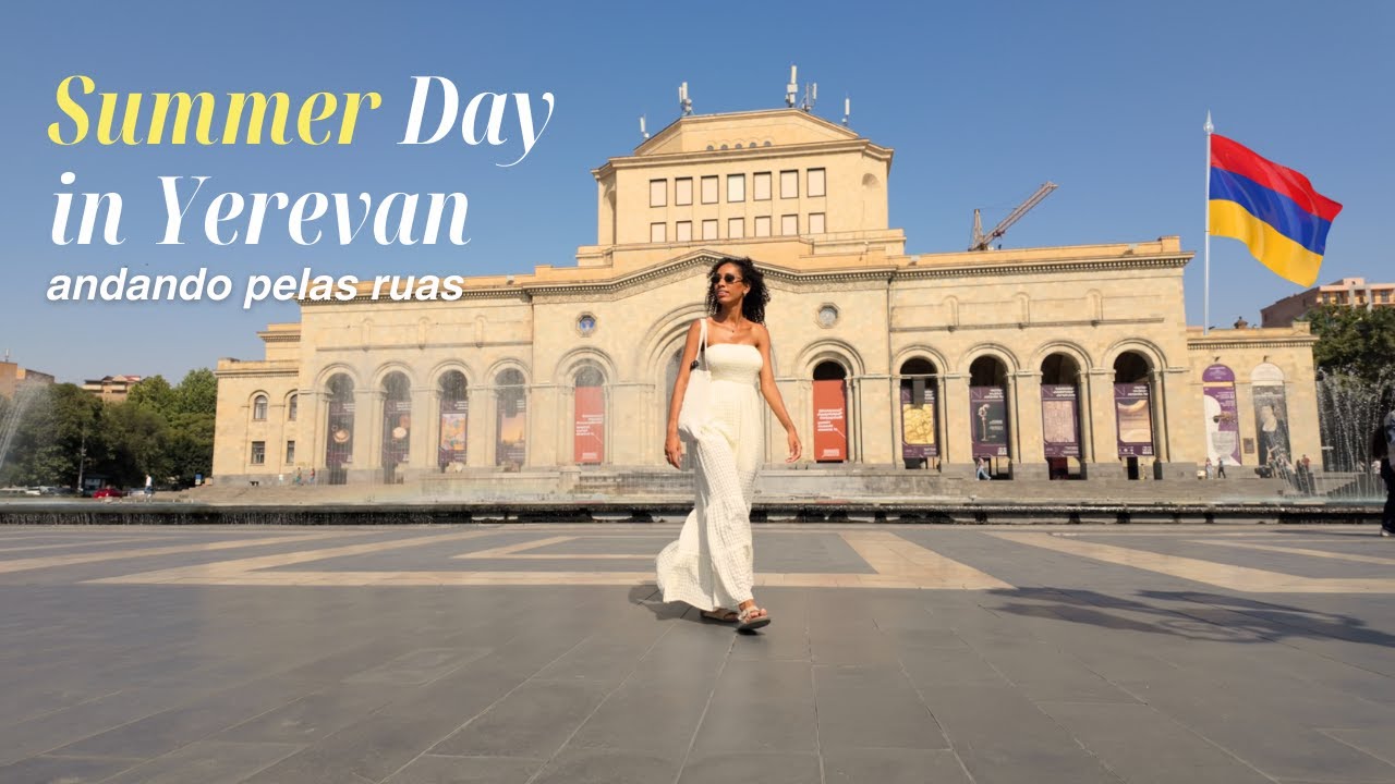 Verão em Yerevan 2025 | andando pelas ruas da cidade rosa  - 4k Summer in Yerevan