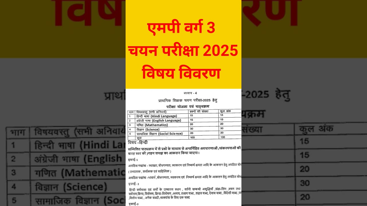 Mp varg3 notification 2025#mpvarg3syllabus#mpvarg3#mpprimaryteacherbharti#mpvarg3letestnews#mpvarg3