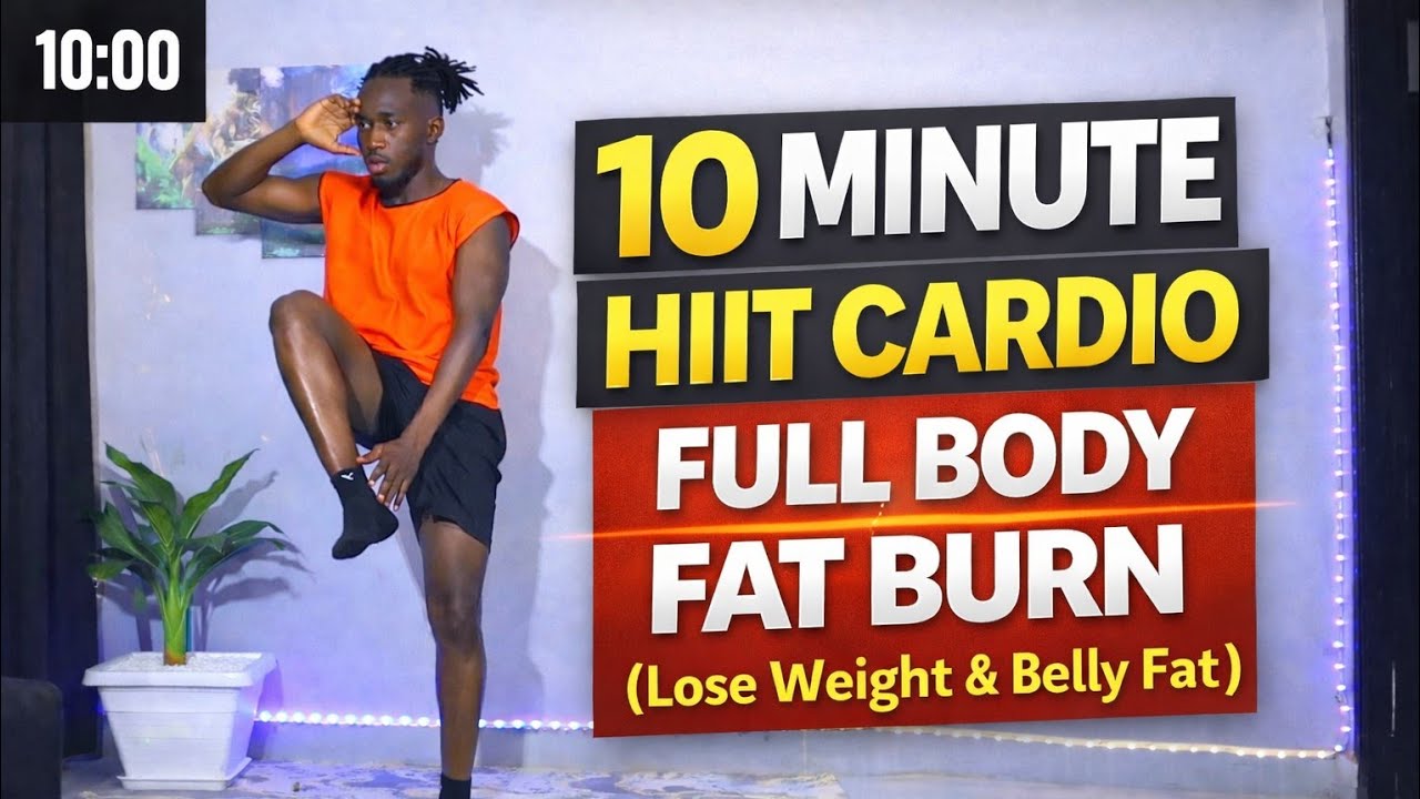10 Minute Full Body HIIT Cardio Workout | Burn Fat Fast (No Equipment)