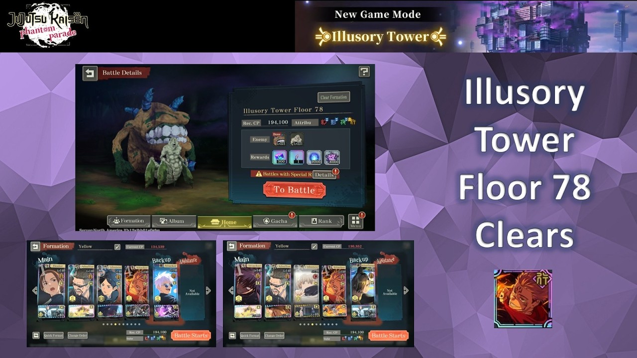 Illusory Tower Floor 78 Clears with Fuga Sukuna