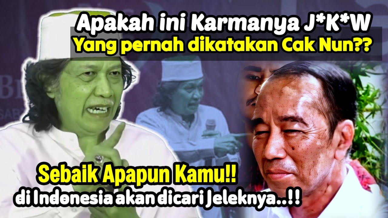Apakah ini Karma buat J*K*W yang dulu pernah dikatakan Cak Nun??