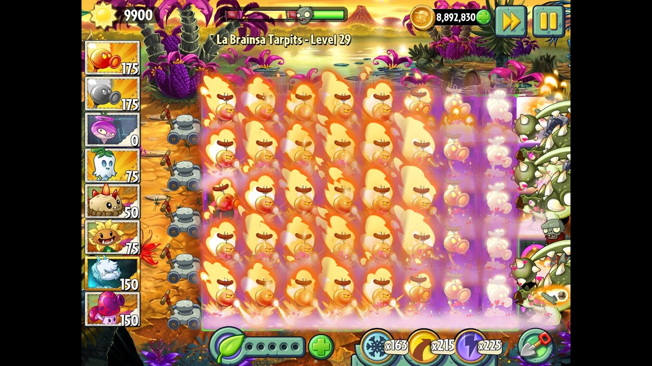 Plants vs Zombies 2 La Brainsa Tarpits Epic Hack Level 21-30 - The Pea Family Saga I