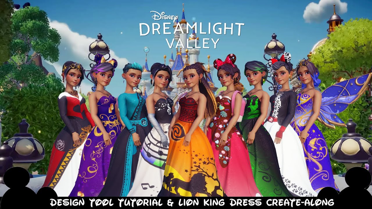 Disney Dreamlight Valley Design Tool Tutorial and Create-Along Lion King Dress