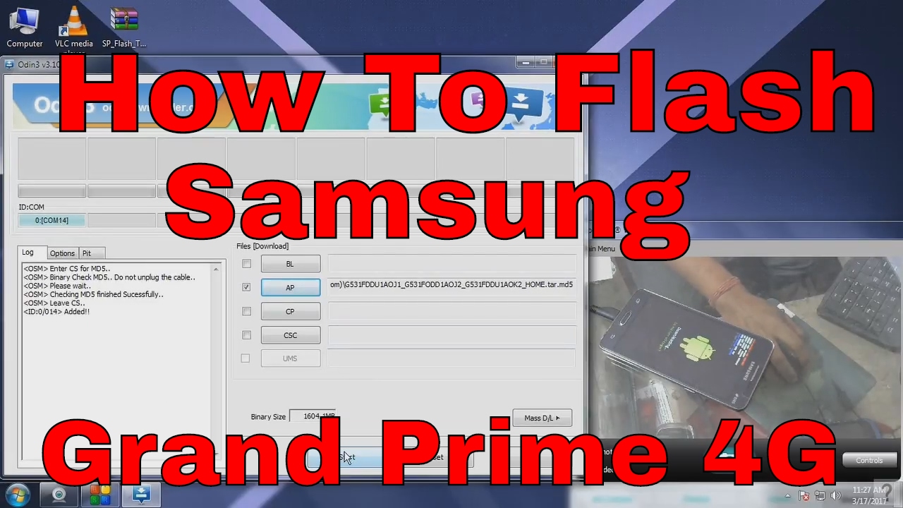 How To Flash Samsung Grand Prime 4G G531H Hang on Logo Solution