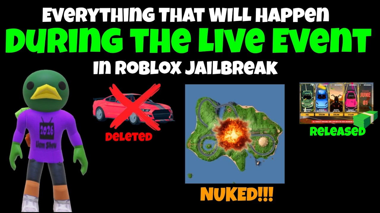 Всё, что ПРОИЗОЙДЁТ на живом событии 2026 года в Roblox Jailbreak