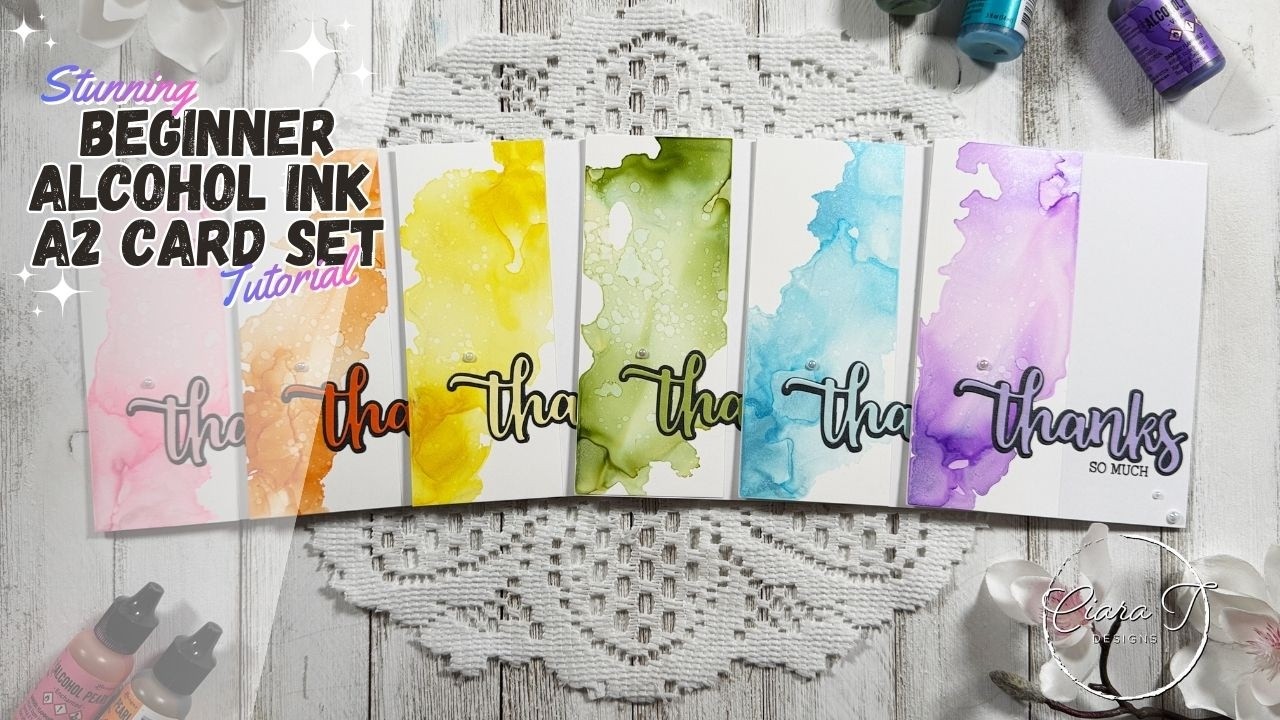 Stunning Beginner Friendly Alcohol Ink Card Set Tutorial