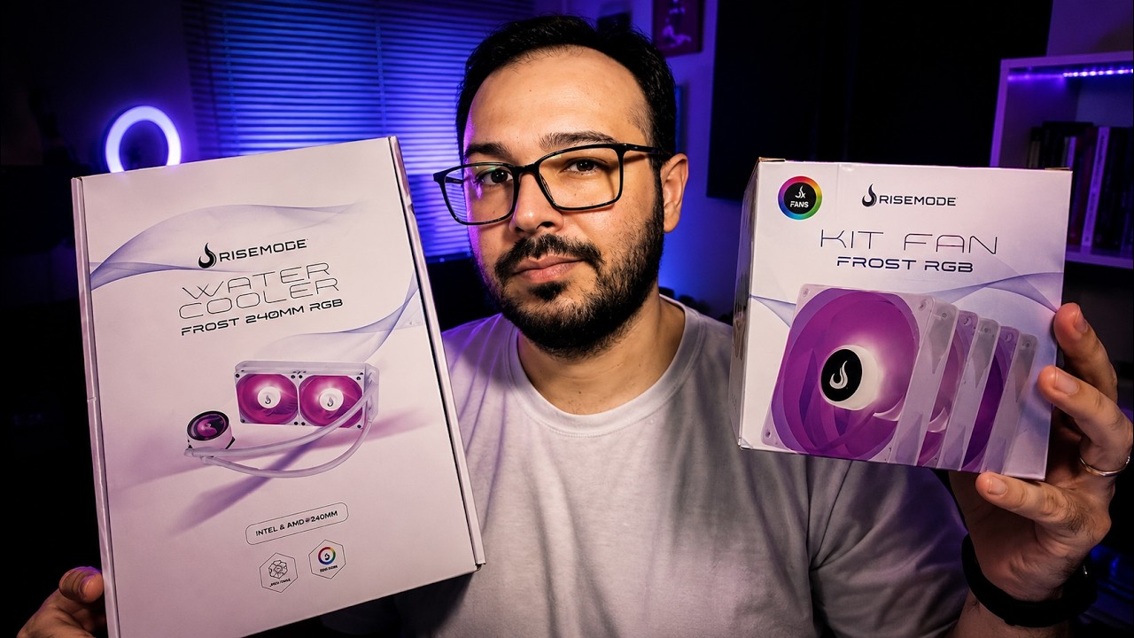 Como Instalar Kit Fan + Water Cooler RGB 4p 12v Rise Mode | Unboxing e Testes | INSCREVA-SE!