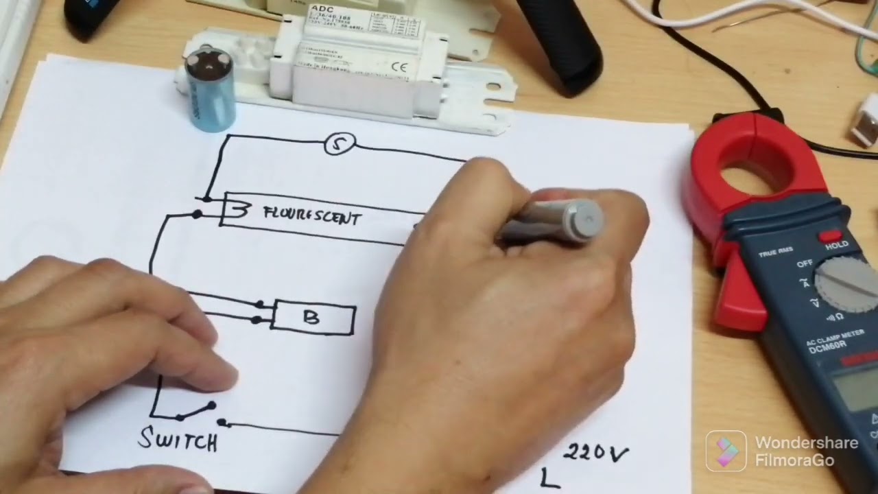 How to test MAGNETIC BALLAST (for traditional flourescent tube) using clamp meter