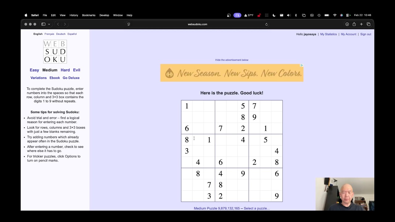 Daily Sudoku Challenge 2026-02-22