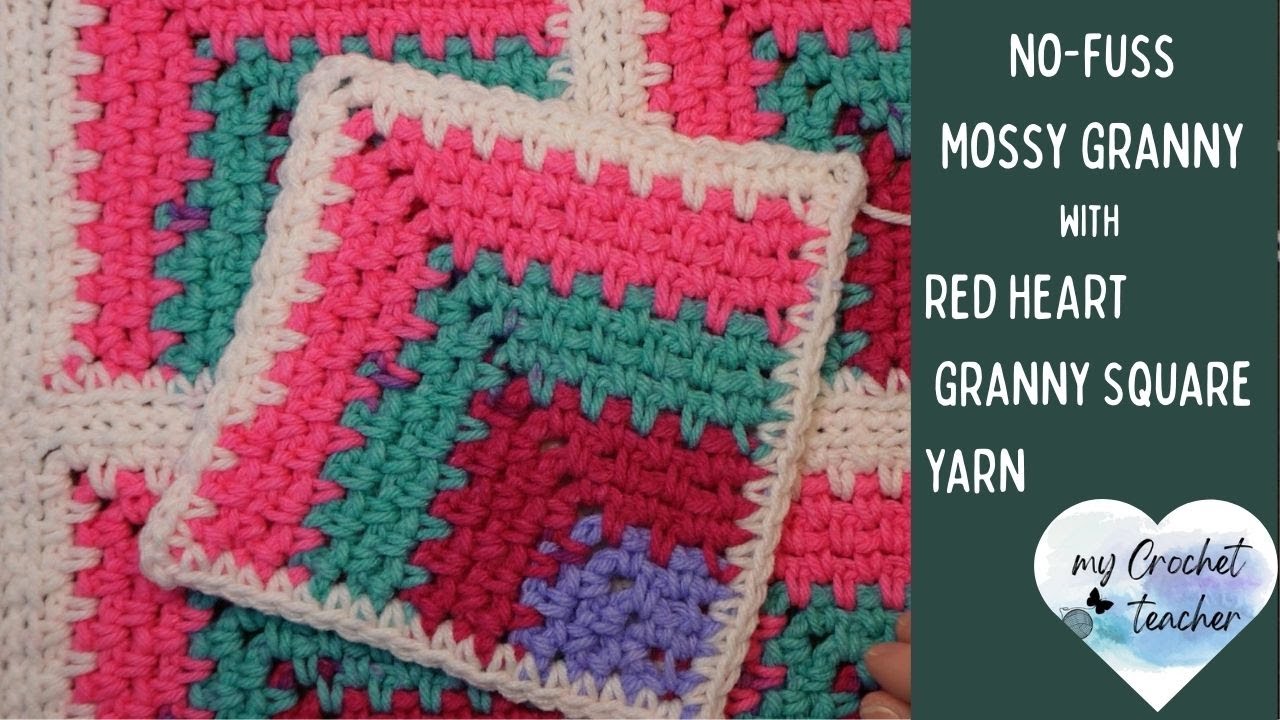 No-fuss Mossy Granny with Red Heart Granny Square Yarn