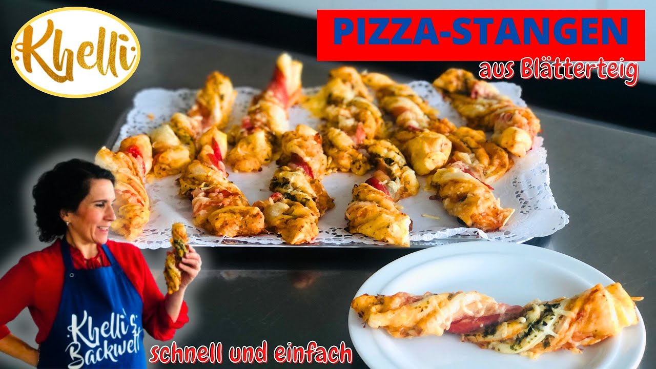 Pizza-Stangen aus Blätterteig/herzhafter Fingerfood / mit & ohne Speck/ auch vegetarisch/ Partysnack