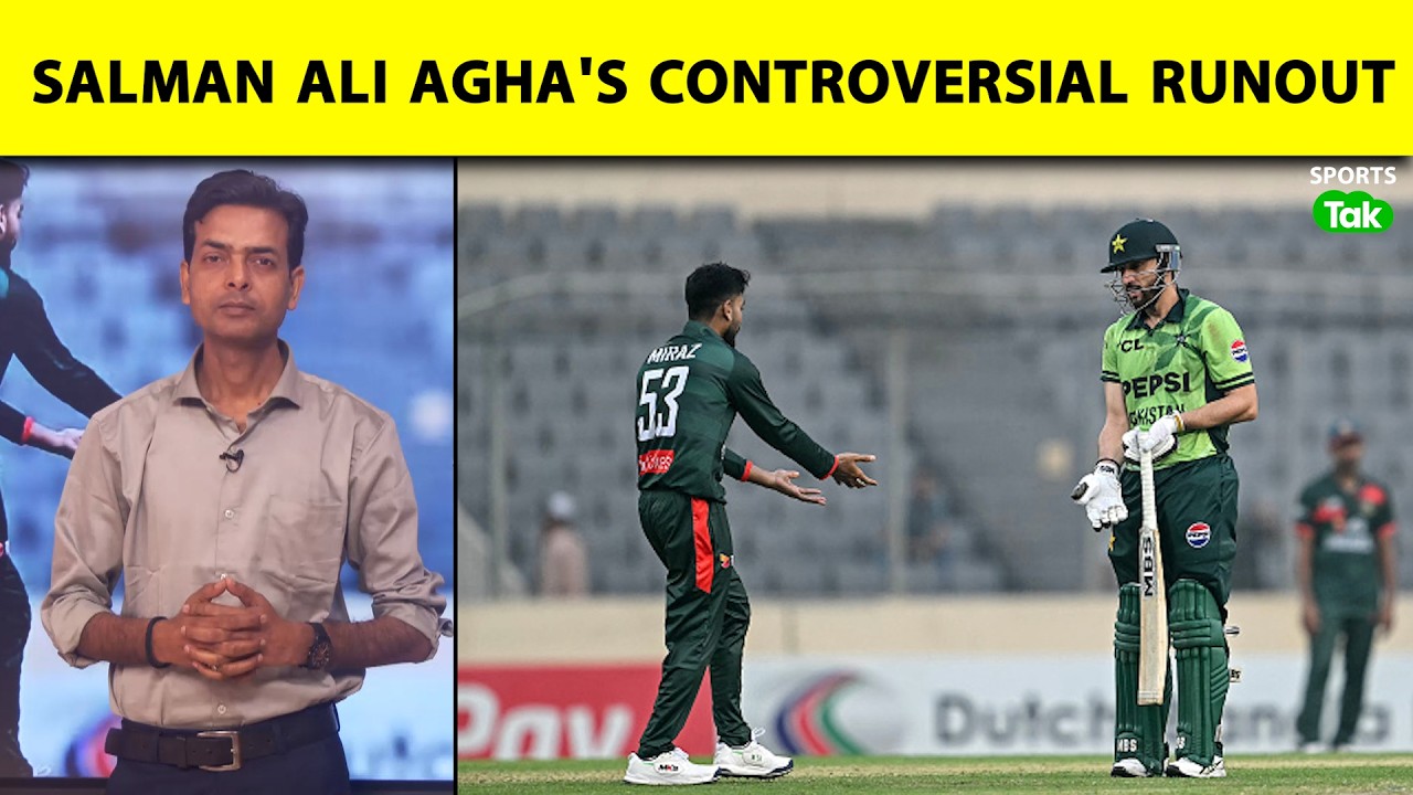 PAK VS BAN: MAIDAN PAR TAMASHA, SALMAN ALI AGHA KE RUNOUT PAR CONTROVERSY