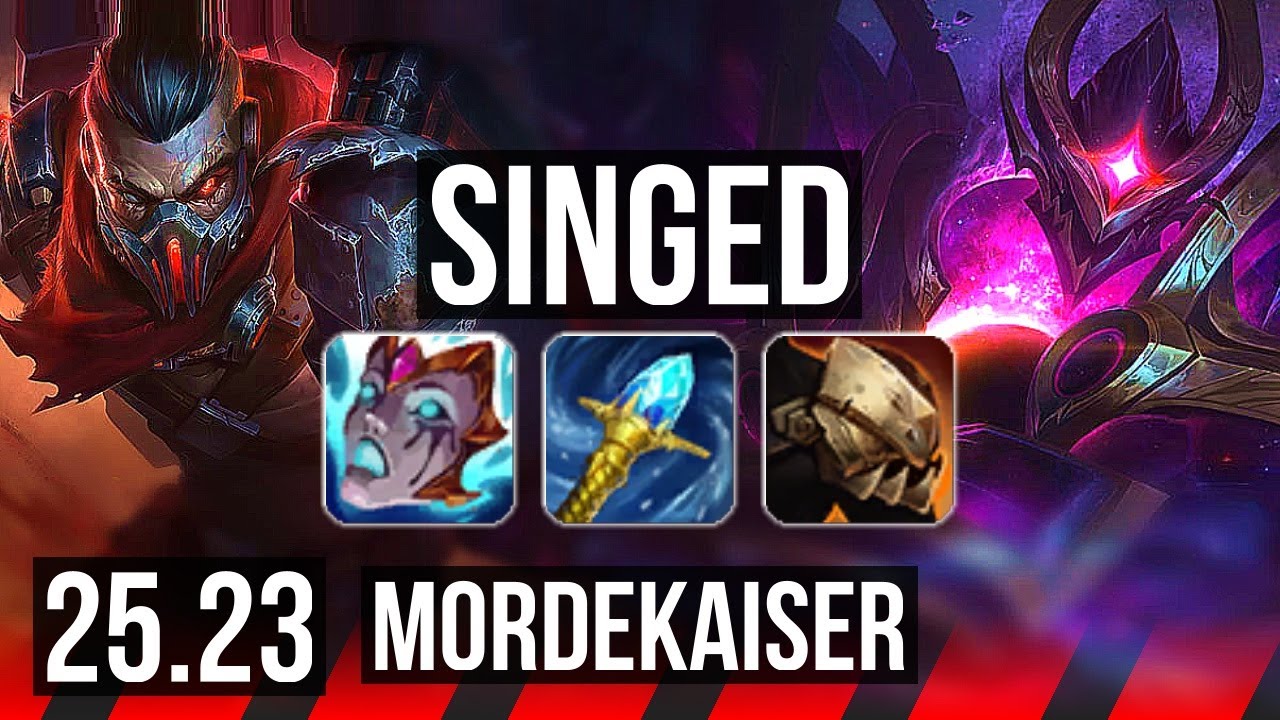 SINGED vs MORDEKAISER (TOP) | 9 solo kills, 49k DMG, 12/3/11, Dominating | EUW Diamond | 25.23