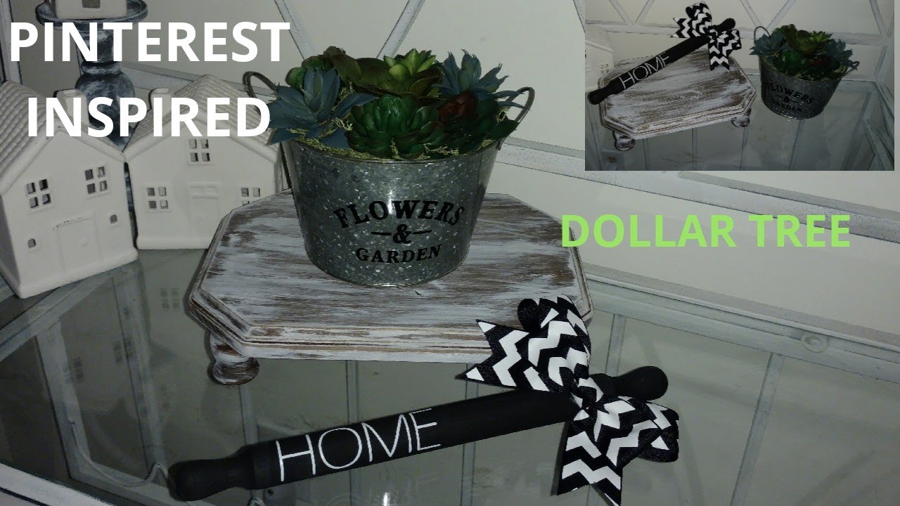 Diy pedestal stand / diy Rae Dunn rolling pin / diy succulent planter / diy farmhouse decor