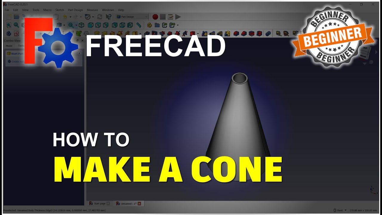 FreeCAD How To Make A Cone Tutorial