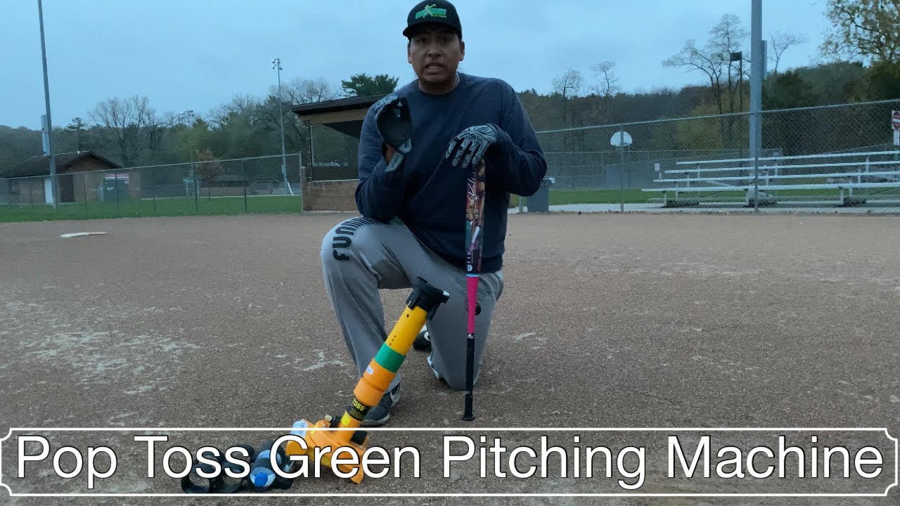 Pop Toss Green Pitching Machine Review || New & Improved Version!