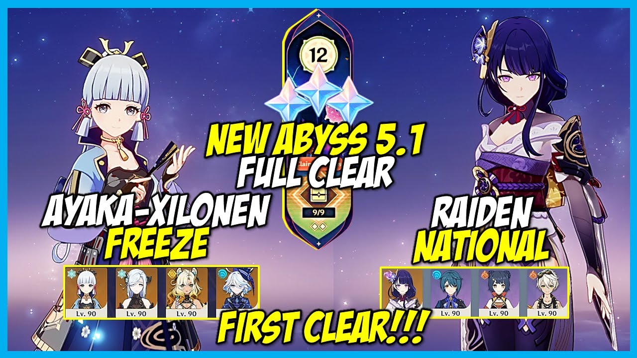 NEW 5.1 SPIRAL ABYSS FLOOR 12 | Ayaka Xilonen Freeze & Raiden National | Genshin Impact
