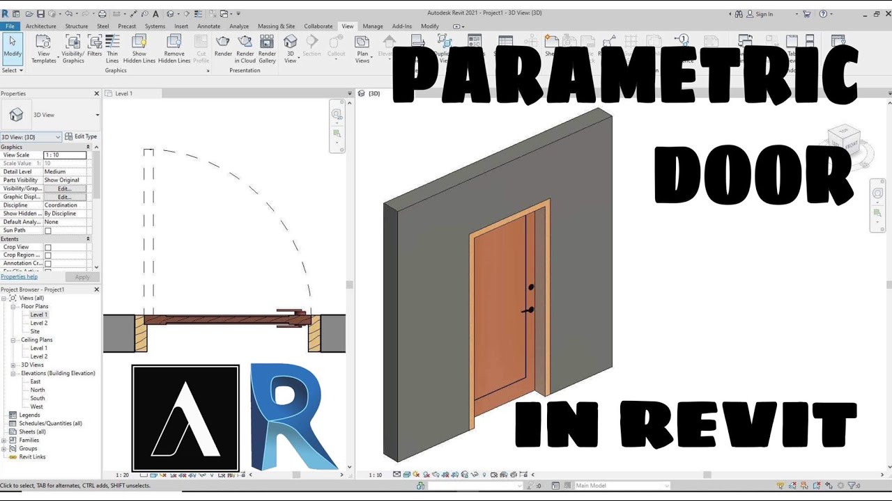 Parametric Door Tutorial That Can Be Opened & Closed - REVIT 2021