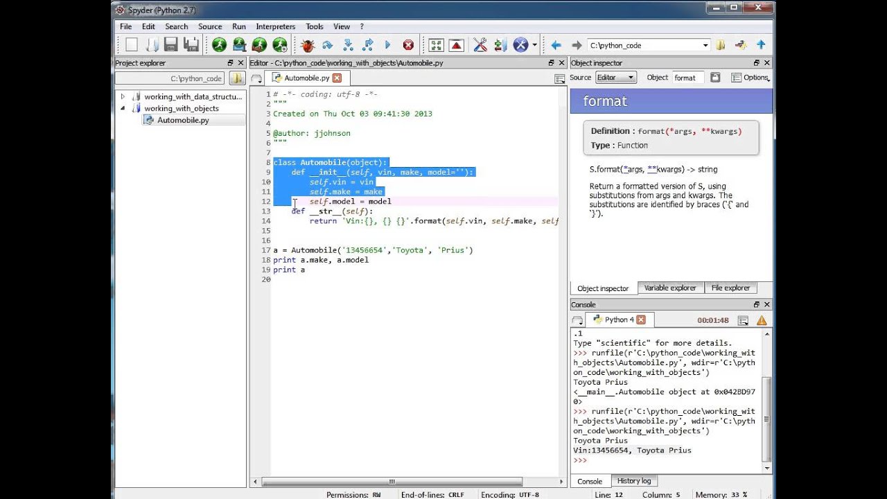 How to Create Python Classes Using the Spyder IDE from Firebox Training