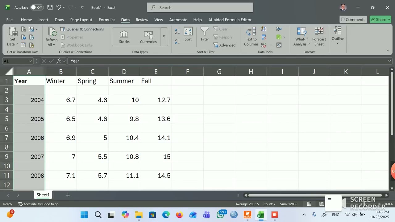 Excel Skill 1 copy Table from Pdf into Excel