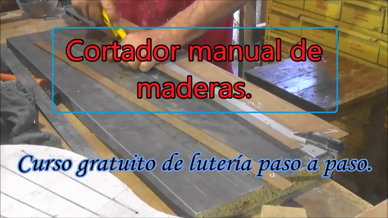 Cortador manual de maderas finas para su uso en luter&iacute;a.