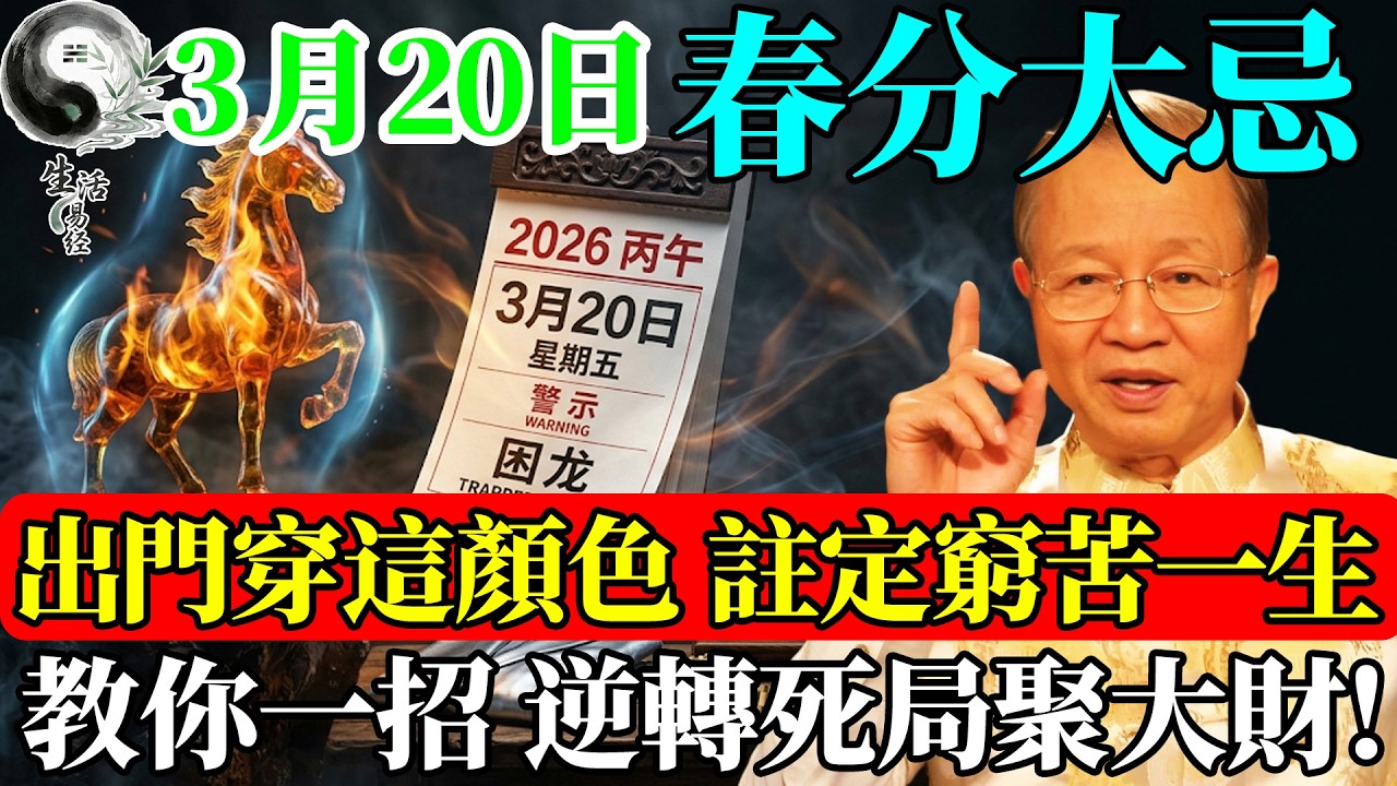 🛑3月20日不僅是春分，更是「龍抬頭」！這天出門千萬別穿這個顏色，這是在「困龍」，註定窮苦一生！#易經智慧 #易经 #曾仕強 #風水 #國學 #流量 #春分 #热门 #國學智慧