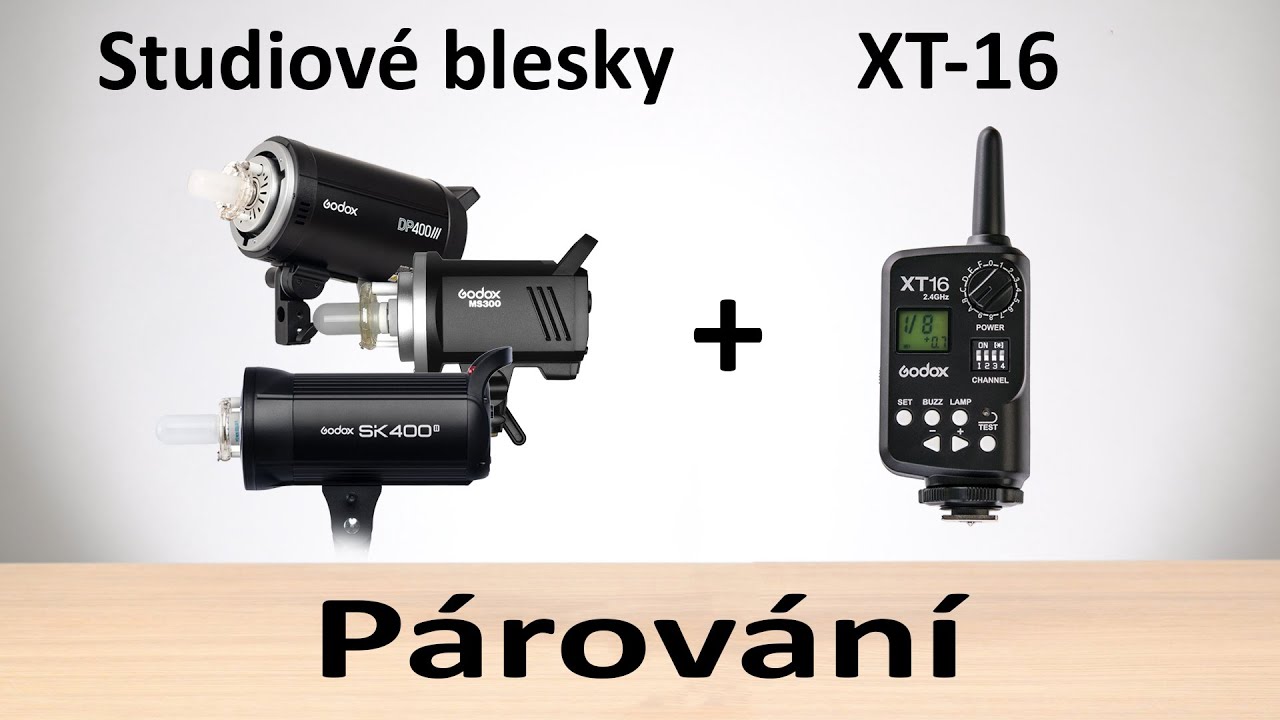 P&aacute;rov&aacute;n&iacute; studiov&yacute;ch blesků Godox s ř&iacute;d&iacute;c&iacute; jednotkou XT-16 (blesky MS300, SK II, DP III a dal&scaron;&iacute;)