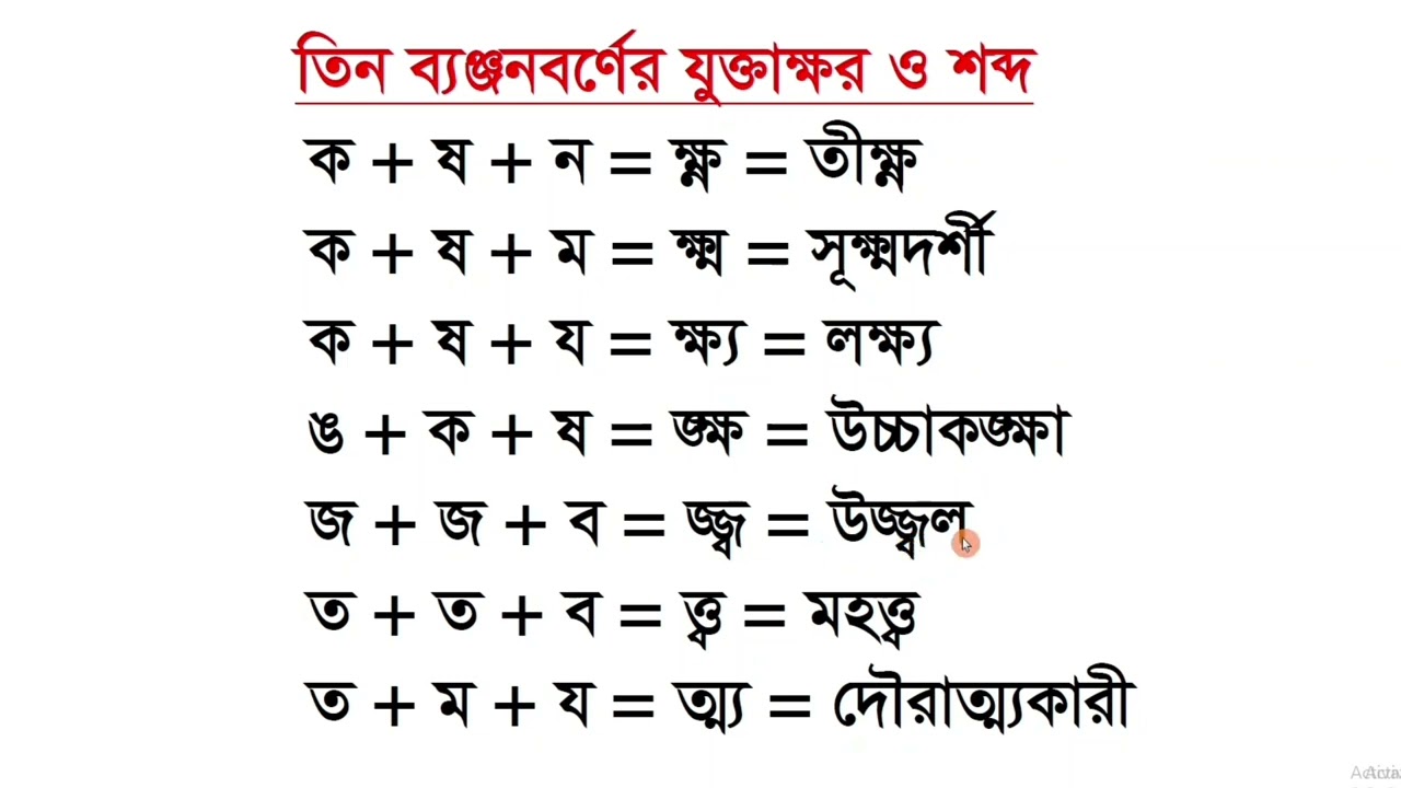 তিন বর্ণের যুক্তবর্ণ || তিন বর্ণের যুক্তাক্ষর || যুক্তাক্ষর পড়ার নিয়ম || Juktoborno || আমার বাংলা বই