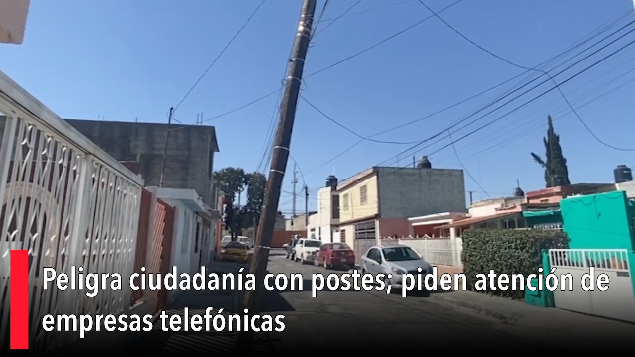 Peligra ciudadanía con postes; piden atención de empresas telefónicas