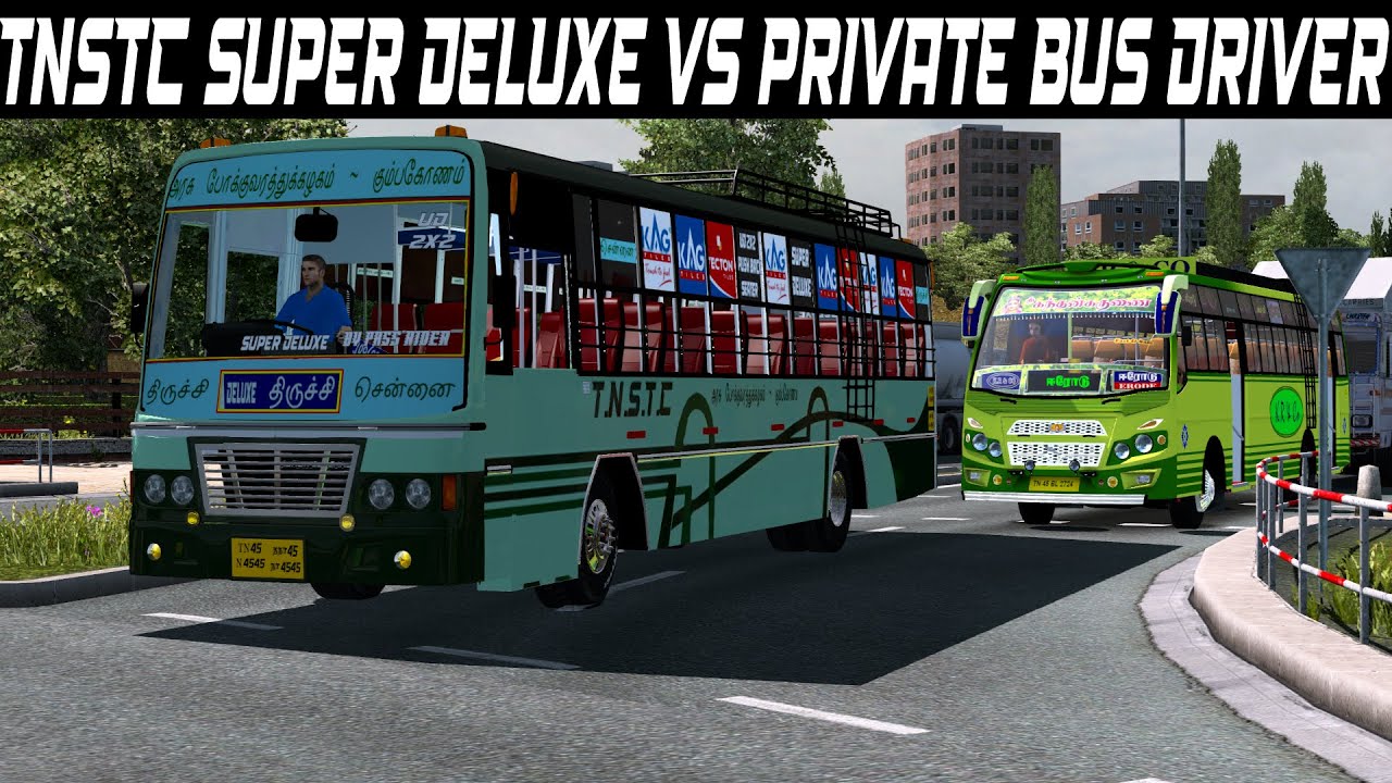 TNSTC Super Deluxe vs Private Bus Driver chasing on State highway | Trichy to Chennai Express Bus