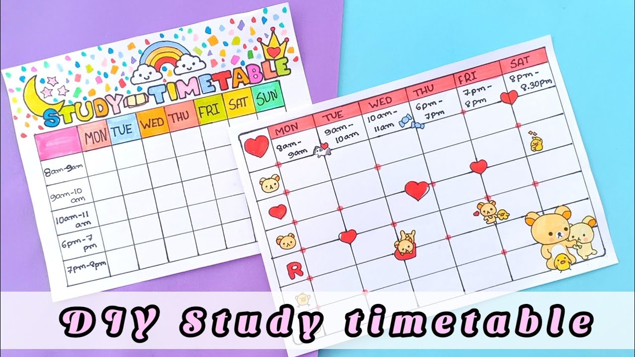 How to make Study timetable for school / DIY Timetable for School | Making Study Timetable