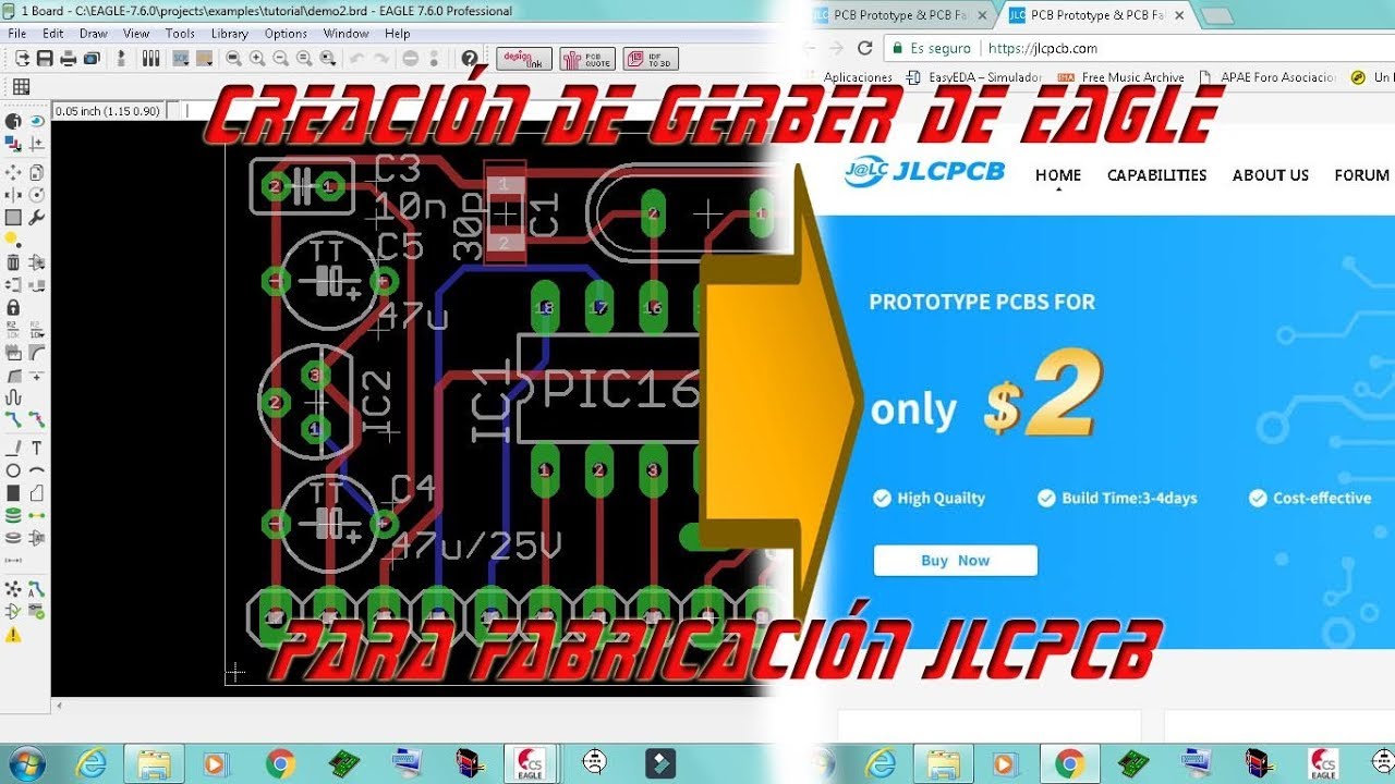 Crear Gerber en Eagle para fabricación en JLCPCB