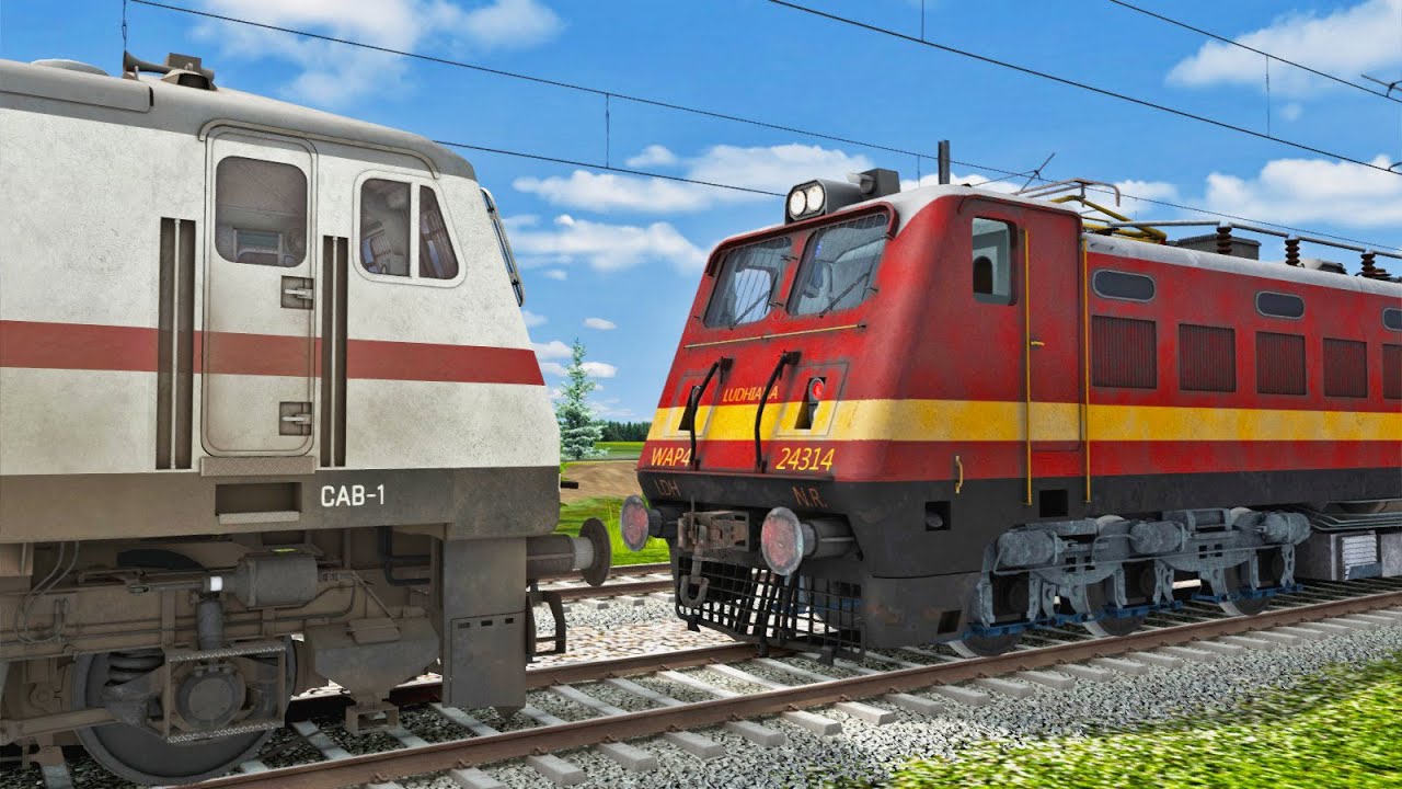 Old ICF Rajdhani Engine Failed at track and Rescue by WAP 7 :-: Train Simulator